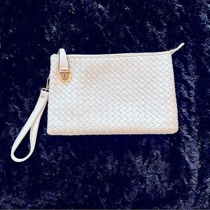 White Bag with Gold Tone Hardware